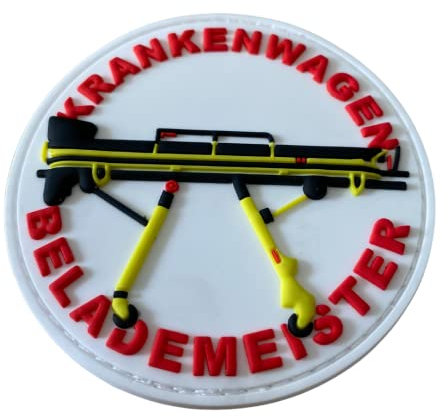 polizeimemesshop Krankenwagenbelademeister PVC Rubber Patch mit Klett - Rettungsdienst - Feuerwehr