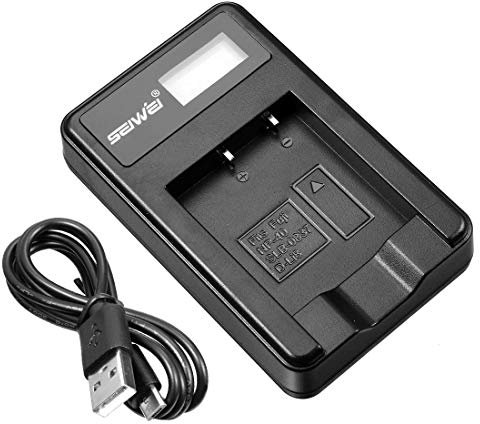 N/D Chargeur de Batterie Rechargeable Intelligent Écran LCD à Fente Unique avec câble USB pour Batterie NP-40 SLB-0837 D-Li8