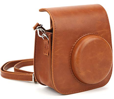 VBESTLIFE Étui de Rangement pour Appareil Photo en PU, Sac à bandoulière Vintage, pour Appareil Photo Mini 11/9/8, matériau PU de + Doublure en Peluche