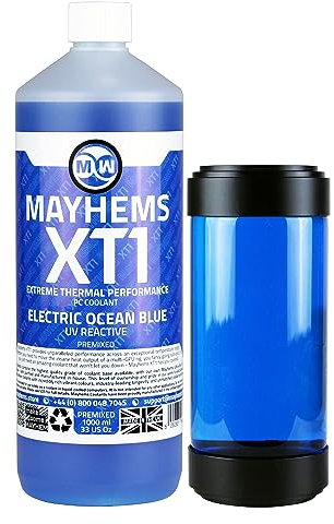Mayhems - PC Coolant - XT1 Premix - Thermal Performance Series, UV Fluorescent, 1 Litre, Electric Ocean Blue