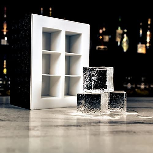 Clear Ice Box Big Cubes | Eisbox mit Eiswürfelform für 6 große, klare Eiswürfel | je 5 x 5 x 5 cm | kristallklar | schmilzt langsamer | ideal für Cocktails & Whisky