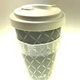 Coffee-to-go Becher, gerippt, Porzellan