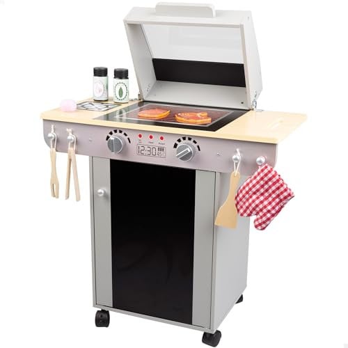 WOOMAX Teamson Kids - Barbacoa de Juguete de Madera para niños y niñas, cocinitas Infantiles, barbacoas de Juguete (85399)