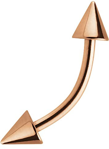 Piercingfaktor Unisex Banane Piercing aus Chirurgenstahl mit Spikes Augenbrauen Tragus Helix Lippe Ohr Nase Intim Rosegold 1,2mm x 8mm x 4x4mm