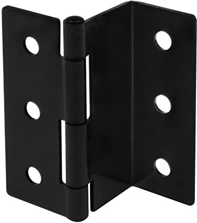 GBGS Lot de 6 charnières de coffre demi-surface de 7,6 cm de haut, charnières décalées noires pour panneau de porte de 2,5 cm d'épaisseur, charge maximale de 29,9 kg