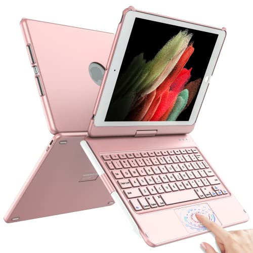 TQQ Touch for iPad 9th Generation Case with Keyboard (10.2, 2021)