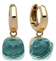 Qudo Firenze Creolen gold farben/Edelstahl beschichtet (blue apatite)