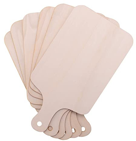 Lot de 6 planches à découper en bois brut avec poignée en bois brut