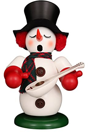 Ulbricht Räuchermännchen Schneemann mit Laute - 23cm