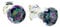 pewterhooter Women 925 Sterling Silver Crystal Stud Earrings (Mystic Starlight)