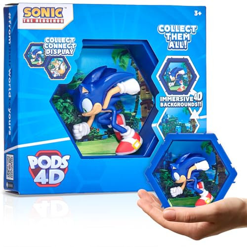 WOW! PODS 4D Sonic | Einzigartige verbindbare Wackelfigur zum Sammeln, die aus ihrer Welt in Ihre platzt, Wand- oder Regaldisplay | Sonic Toys and Gifts | Serie 1 Nr. 479