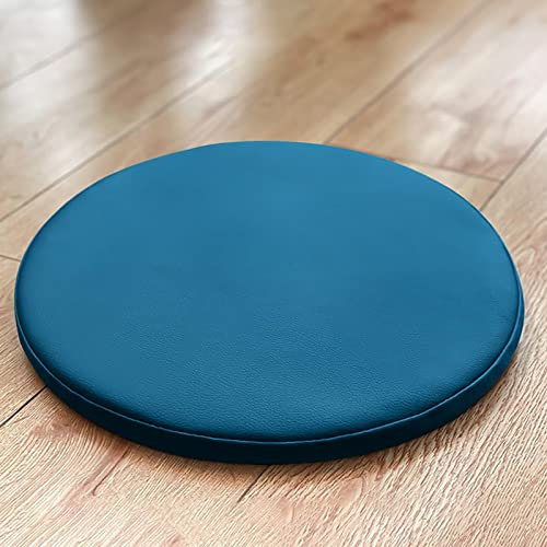 ZIBENE Stuhlkissen Rund 30cm, Sitzkissen Stuhl Rund Antirutsch, Stuhlkissen Outdoor Wasserfest Schmutzabweise Sitzpolster Gartenstuhl 30cm Durchmesser Ohne BäNder Leder Bezug Mit ReißVerschluss Blau