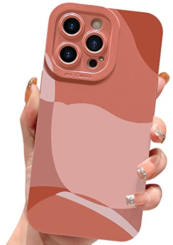 ECZOIL Compatible with iPhone 14 Pro Case 6.1 Inch,cute painted art lens protective slim soft phone case for iPhone 14 Pro for women girl-Brown