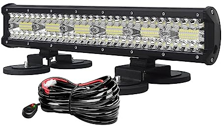 AUXTINGS 45 cm LED Lichtleiste 360W Zusatzscheinwerfer Spot Flutlicht Strahl,Wasserdicht LED Arbeitsleuchte mit magnetische Unterstützung Kabelbaum Kit für Pickup LKW Traktor 4X4 ATV Bootsanhänger