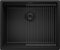 PRIMAGRAN Fregadero Cocina Todo Negro 56x47cm, Granito 1 Seno + Sifón + Enrollable Escurridor, Sobre encimera al mueble 60cm - Prague Slim