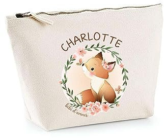 Trousse Charlotte Bébé d'amour Renard | Pochette Enfant Mignonne Toilette Maquillage Idée Cadeau pour Jeune