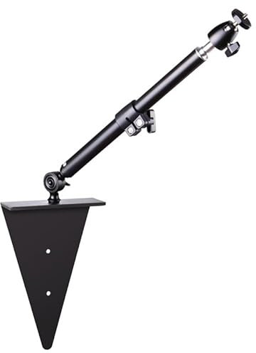 Projector Stand Bed Sofa Invisible Installation, Metal Projector Holder with Stretchable Rod, Adjustable Rotatable Head, Multi-Angle Adjustment Projector Bracket Mount