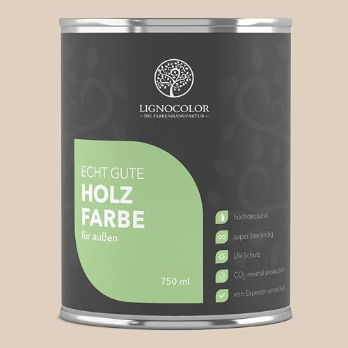 Lignocolor Holzfarbe Außen matt | wetterfeste Farbe für den Außenbereich (Sahara matt, 750ml) | hochdeckend & hochbeständig