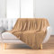 Douceur d'Intérieur, Plaid (125 x 150 cm) Nelia Camel, Flanelle Relief Unie