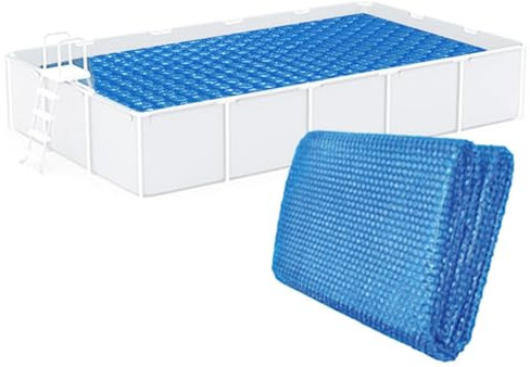 260x170cm Cubierta De Piscina Solar, Cubre Piscinas Rectangular, Película De Aislamiento Térmico De Burbujas para Piscina, Manta De Calefacción De Piscina Aislada, Lona Piscina Cortable