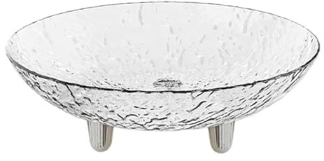 Weppduk Fruit Bowl Container - Multi-purpose Storage for Snacks, Fruits, Vegetables & Bread | Modern, Transparent Plastic Bowl | Injection Molded PET+ABS | 0L Capacity