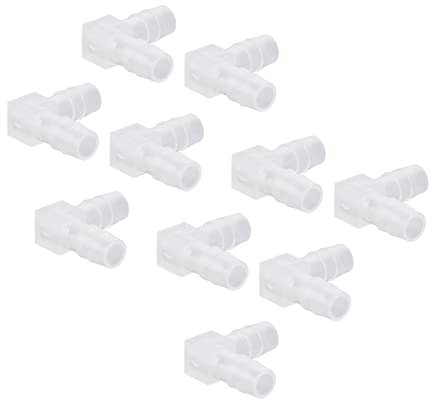 Elbow Hose Barb,90 Degree Elbow L Fitting 10Pcs Garden Barbed Connector Plastic Equal Barbed Elbow Pipe Connector Air Pump Accessories for Aquarium Water Pipe(8mm)