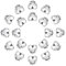 sourcing map Strasssteine in Herzform, zum Aufnähen, 12 x 12 mm, Herz-Kristallglas-Strasssteine, Metall, flache Rückseite, Edelsteine mit silberfarbener Zinkenfassung zum Basteln, DIY-Schmuck,
