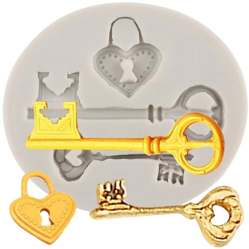 MINFEIDMS Vintage Key Silicone Fondant Moulds for Cake Decorating