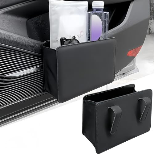 tyokas Auto Mülleimer Klein Faltbar Automülleimer Aufbewahrungsbox für Autos Tragbare Mini Mülleimer Auto Organizer Zubehör Innenraum Geeignet für die Vielseitige Aufbewahrung im Autoabteil(Schwarz)