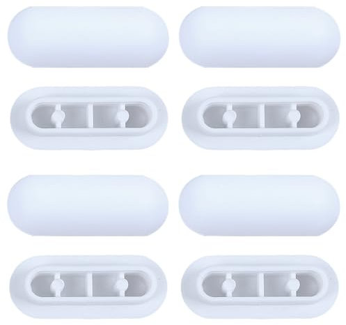 8 Pcs Toilet Seat Rubber Buffers,Toilet Seat Bumpers Replacement Set,High-Quality White Push-in Bumpers for D-Shape