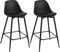 Klihome Barhocker 2er Set, Barstühle PP, Küchenhocker mit Rückenlehne, hoher Hocker mit Fußstütze, gepolstert, mit Metallbeinen, für Bar Küche Esszimmer Theke, Schwarz, K0001BH-2