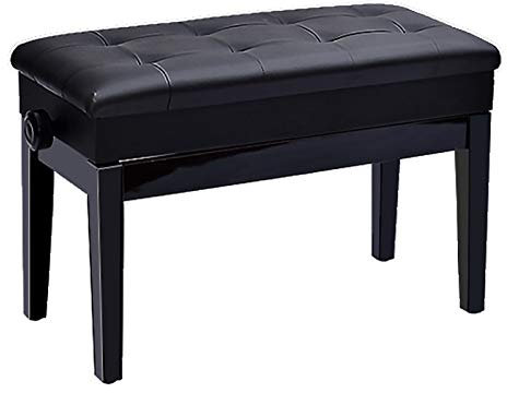 GZSLKSCD Klavierbank aus Leder, verstellbare Klavierbank mit Ablagefach, ergonomische Klavierbank, weicher gepolsterter Sitz aus PU-Leder (schwarz)