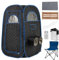 COSTWAY Sauna a Vapore Portatile 3L, Sauna da Casa con 9 Livelli di Regolazione della Temperatura da 40-65℃, Telecomando, Sedia Pieghevole e Massaggiatore per Piedi in Legno (Nero)