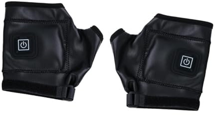 Perfeclan Elektrische Halbhandhandschuhe, beheizbare Fingerlose Handschuhe, tragbarer Handwärmer für den Winter, beheizbare Arbeitshandschuhe zum Angeln und, L