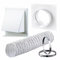 125mm Tumble Dryer & Cooker Hood Extractor Fan Wall Duct Kit with Stylish Cowled Shutter Vent – 5 Inch, White (White)