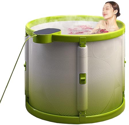 Badewanne Bathtub Faltende Wannenbad Fass Folding SPA Erwachsenen Wanne Badewanne Familienbad Freistehende Badewanne mit Heizung (70 * 66cm/80 * 70cm)(80 * 80 * 70cm)