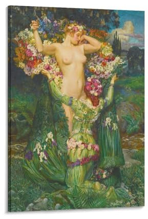 XJmoney Blumen-Damen-Wohnwand für Teenager, Mädchen, Frauen, Wohnzimmer-Dekoration, 60 x 90 cm, Dekorationen für das Wohnzimmer