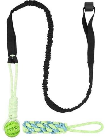 Foppla 2 Stück Hundespielzeug, interaktives Bungee-Spielzeug mit Kauseil, für die meisten Hunde, Mehrzweck-Haustierzubehör für Innen- und Außenaktivitäten (schwarz)