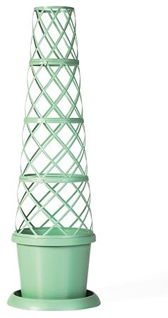 Garden Gear Plant Pot Tower Planter & Flower Climbing Frame, Height 130cm, Weather-Resistant in Mayan Blue or Pistachio Green (1, Pistachio Green)