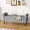 Ckaff Banc Bout de lit Banquette, Coffre de Rangement Ottomane Repose-Pieds Rembourré Pouf Pliable Banc de Chaussures 132 x 45 x 53 cm, Repose-Pieds pour Entrée Salon Chambre à Coucher, Gris