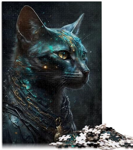 Puzzle für Erwachsene 1000 Teile Abessinierkatze Adel anspruchsvolles Spiel Puzzle Kunstwerk Geschenk für Teenager ab 14 Jahren 26x38cm