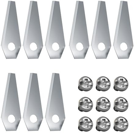 9/18/30 Stück Titanguss Messe, Titansbeschichtung Edelstahl-Rasenmähmesser für Bosch Indego Mähroboter Universal Ersatzmesser inkl. 18.09.30 Silber Silber 9pcs