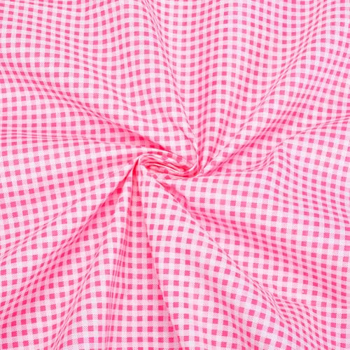 PH PandaHall Tissu Tissu à carreaux Rose 2mx1.5m Popeline à Carreaux Tissu D'Ameublement à Carreaux pour la Décoration Rideaux, Projets DIY Nappes Couture et Patchwork Nappes Décoration