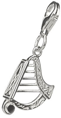 Eburya Celtic Harp Charm aus Irland - Keltische/irische Harfe aus Sterling Silber