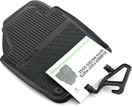 Skoda 6V1061551 Gummi Fußmatten 2x vorn Gummimatten Original Allwettermatten schwarz mit Schriftzug