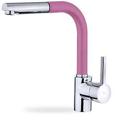 Teka 23938120FP Einhebel-Mischbatterie aus Messing ARK 938 PINK verchromt/rosa