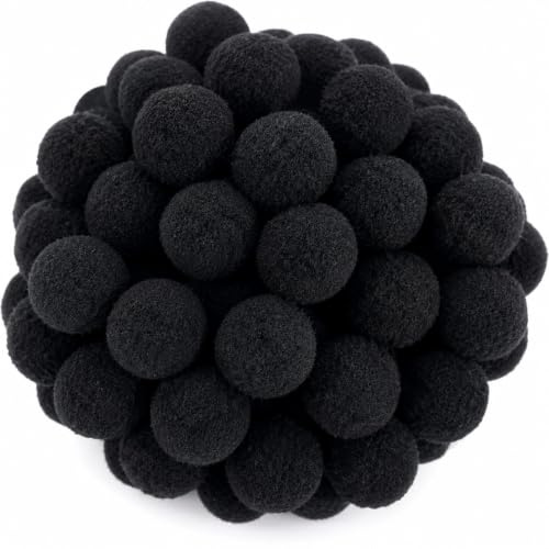 Perlin Pompons Pompon Bommel Plüsch Bälle 20mm Schwarz 125 Stück Nähen Tilda Basteln Borte Bälle Flauschigen für Lustige DIY Kreative Handwerk