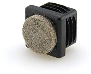 GLEITGUT 4 x Lamellenstopfen mit Filz für Stahlrohrstühle Stuhlstopfen eckig für Quadratrohre (20 x 20 mm)