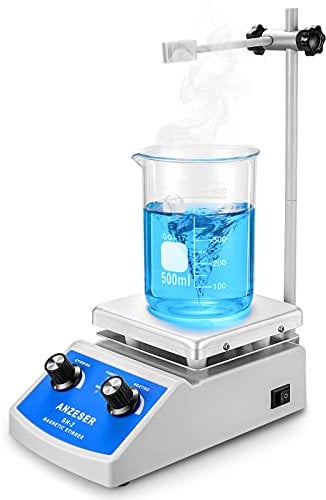 ANZESER SH-2 laboratoire Mélangeur agitateur magnétique à plaque chauffante à double commande avec barre d'agitation 220V Prise UE