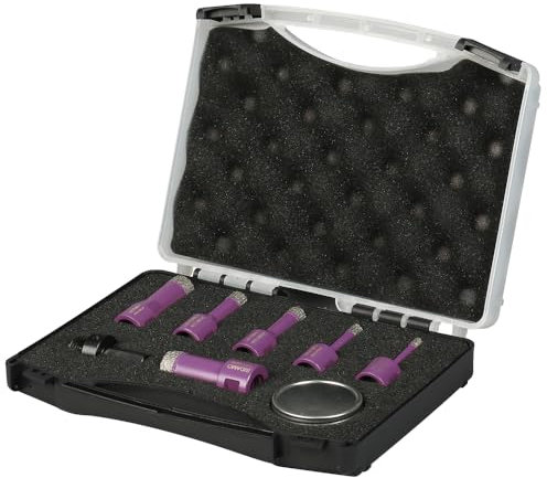 Coffret de 6 trépans diamant à sec pour meuleuse M14 - D. 6-8 - 10-12 - 18-22 mm - Céramique/Grès/Granit